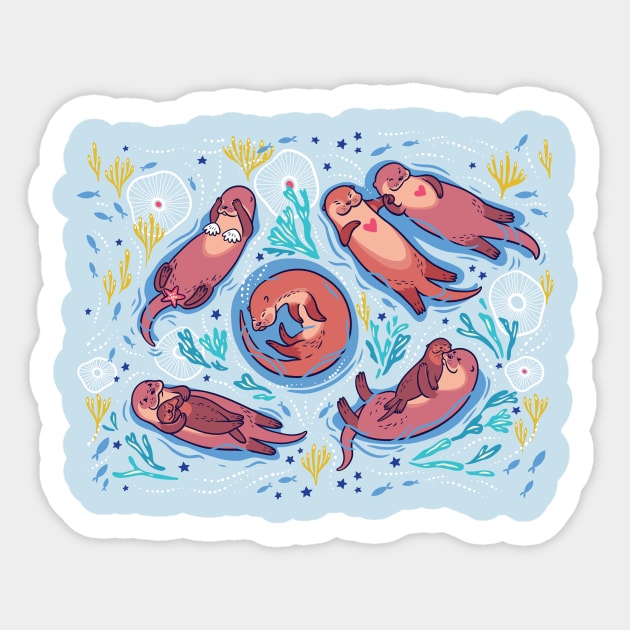 Otters in love Sticker by PenguinHouse